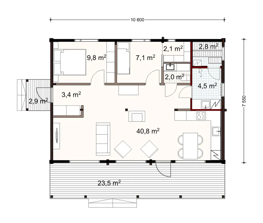 Kanerva 80 1A floor plan
