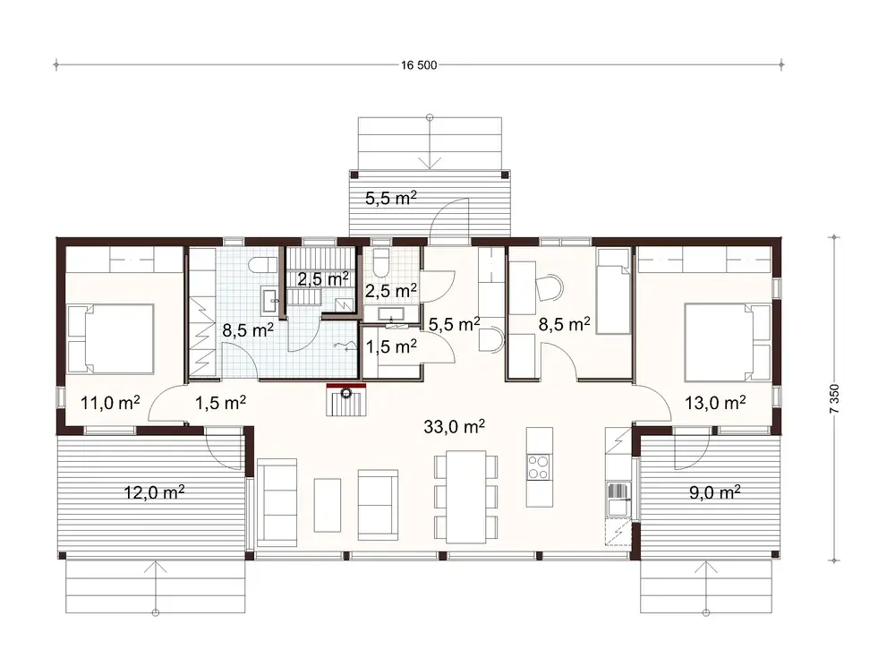 Kommodori 100 3A floor plan