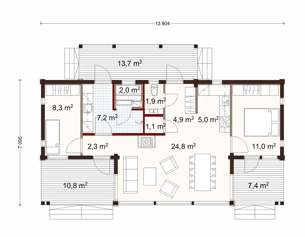Kommodori 80 3A floor plan