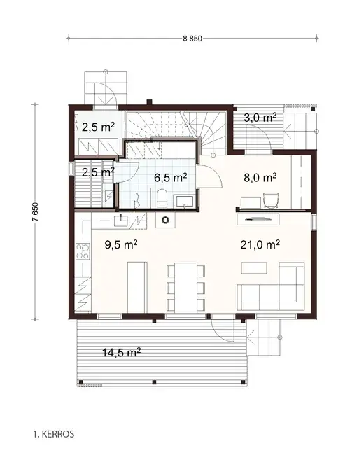 Kumpula 122 1A floor plan