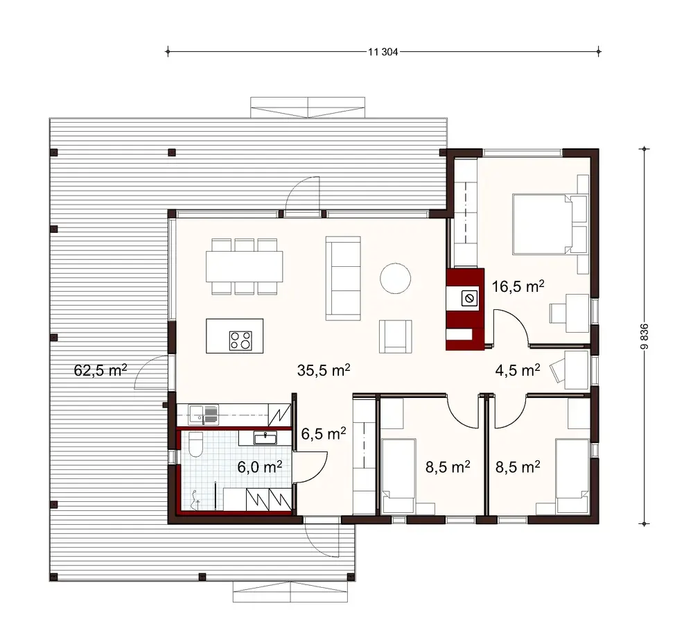 Kvartsi 100 2A floor plan
