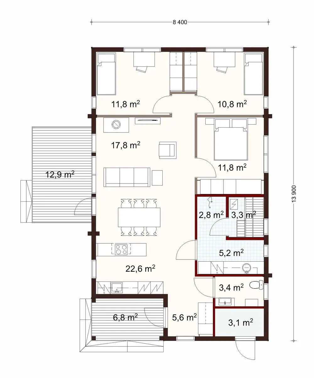 Lounatuuli 110 1A floor plan