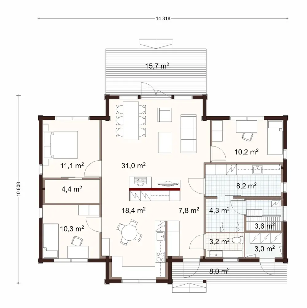 Lounatuuli 130 1A floor plan
