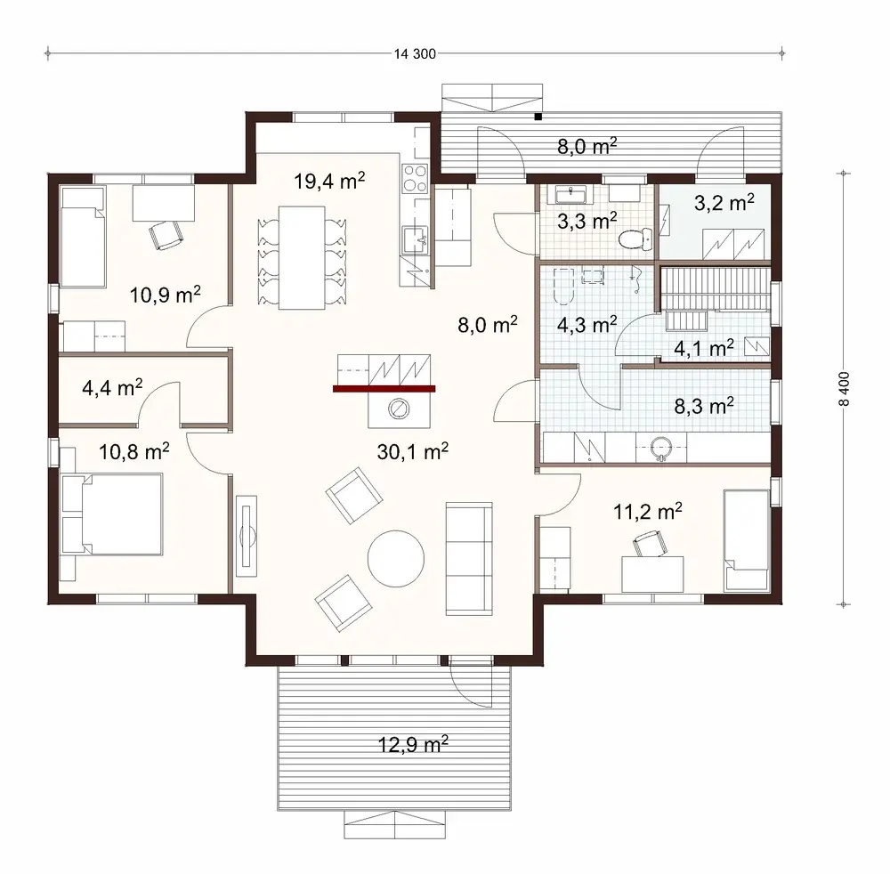 Lounatuuli 130 3A floor plan