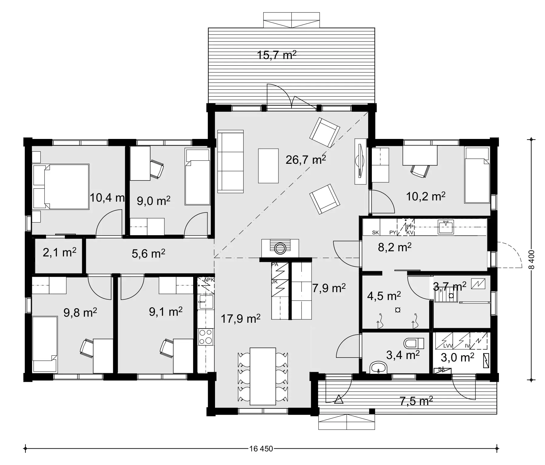 Lounatuuli 150 1A floor plan
