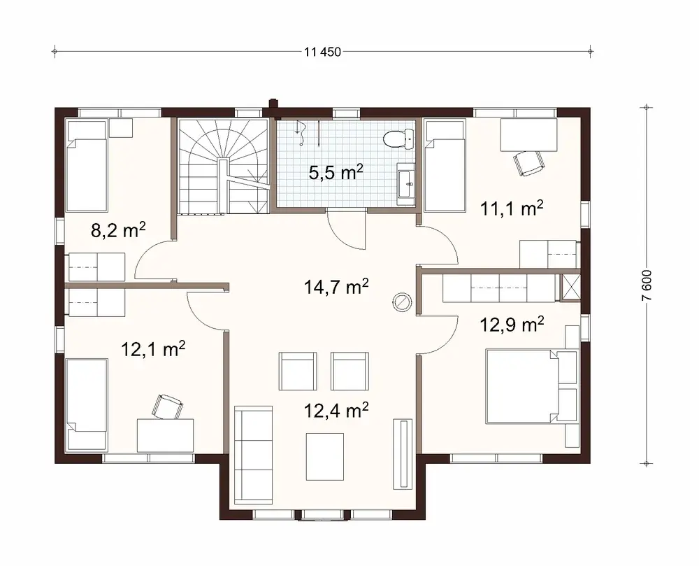 Lounatuuli 180 1A floor plan