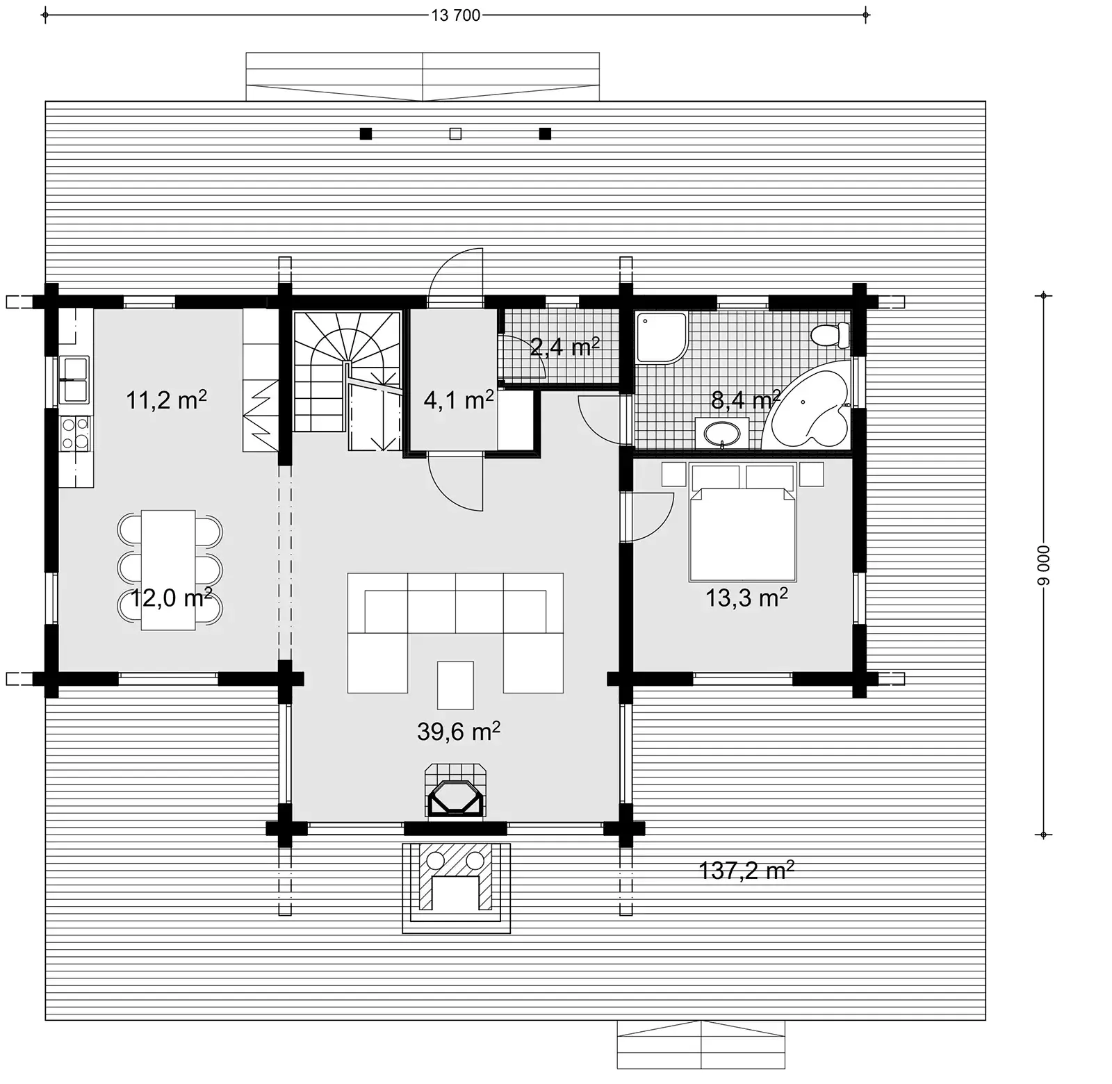 Lumikello 190 1A floor plan
