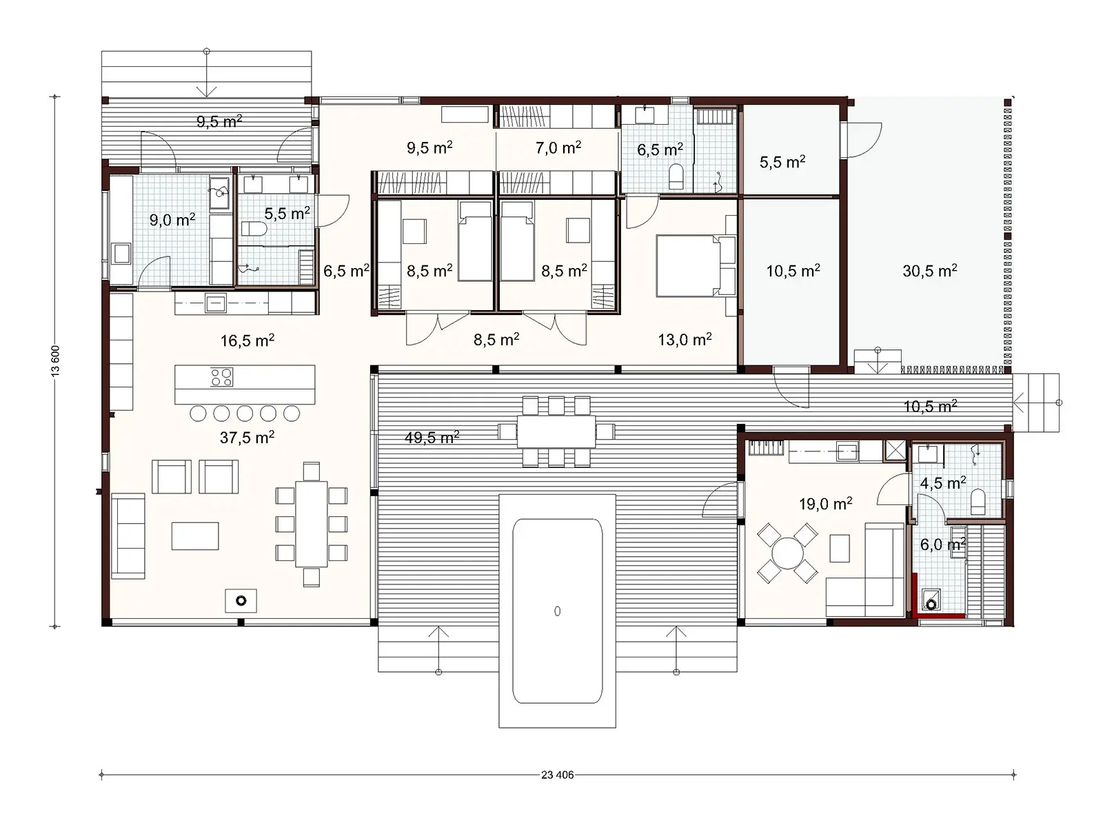 Honka Lux 208 1A floor plan