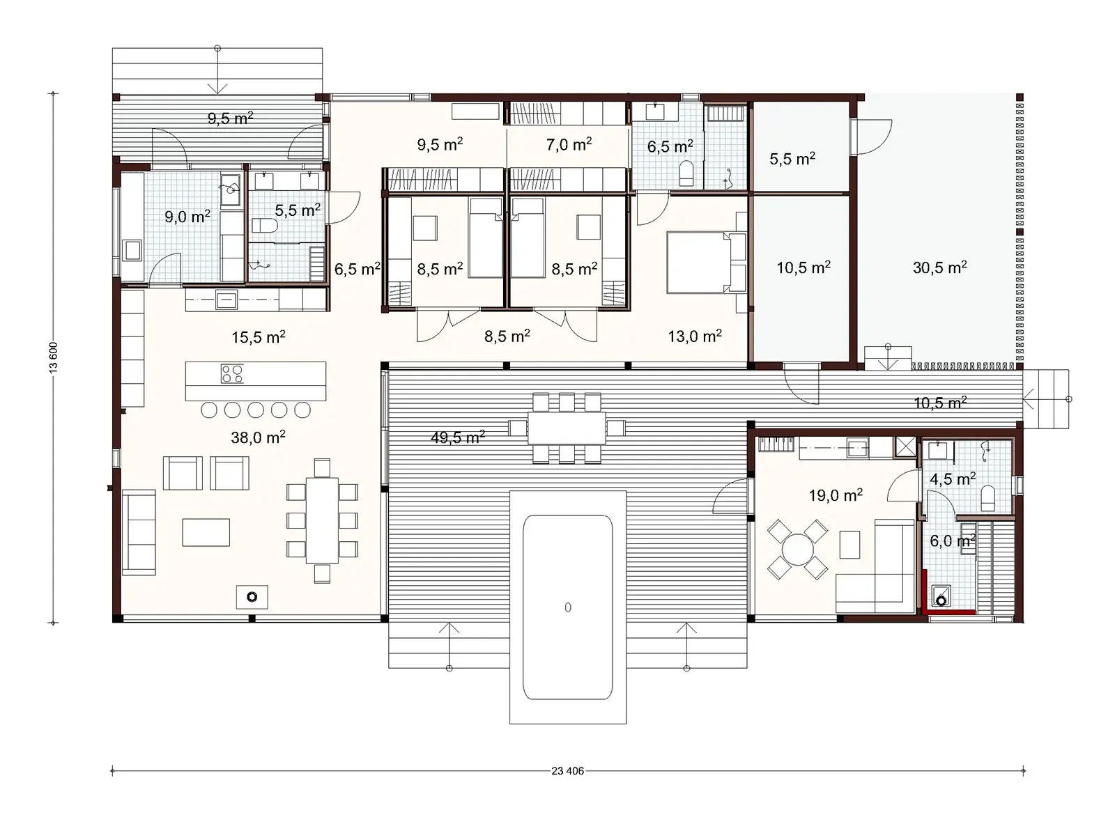 Honka Lux 208 2A floor plan
