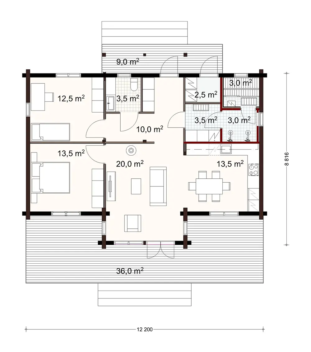 Pilvi 96 1A floor plan