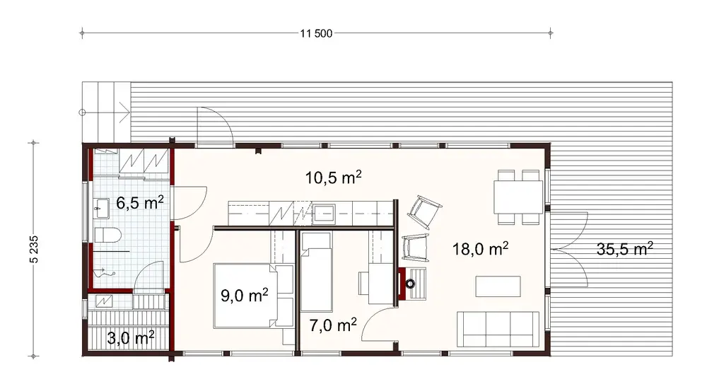 Puhuri 60 1A floor plan