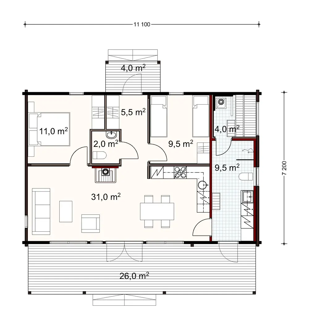 Valo 80 1A floor plan