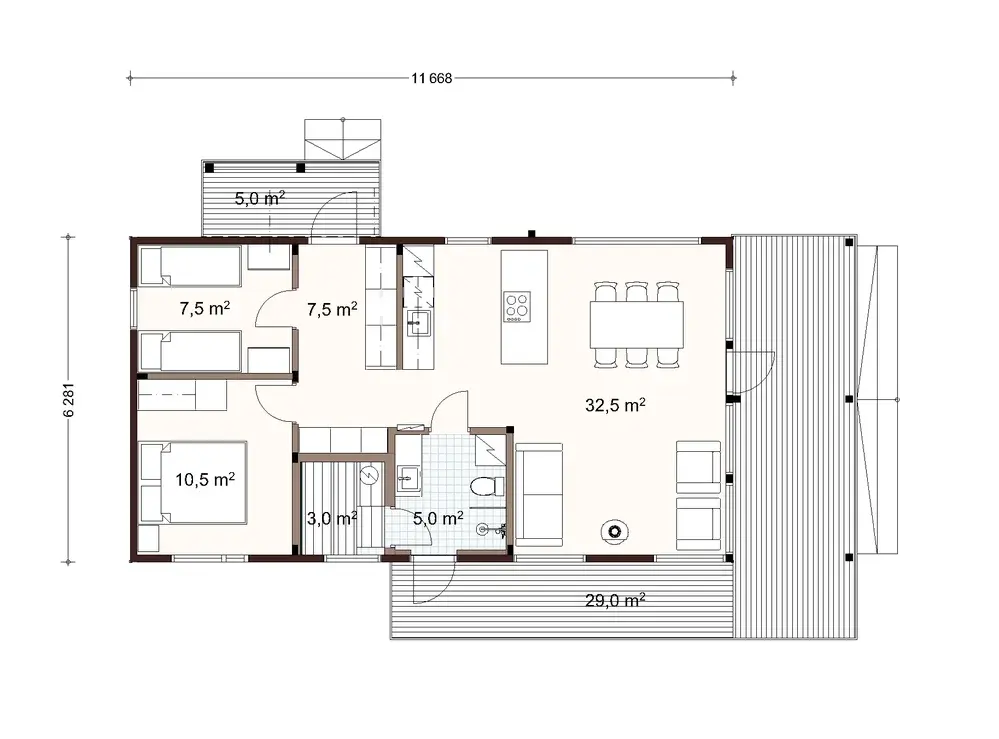 Wood Flow 74 1A floor plan